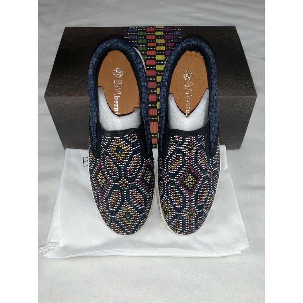 Bernie Mev Women's Size 37 (6) Woven Blair Slip On Geometric Pattern Memory Foam